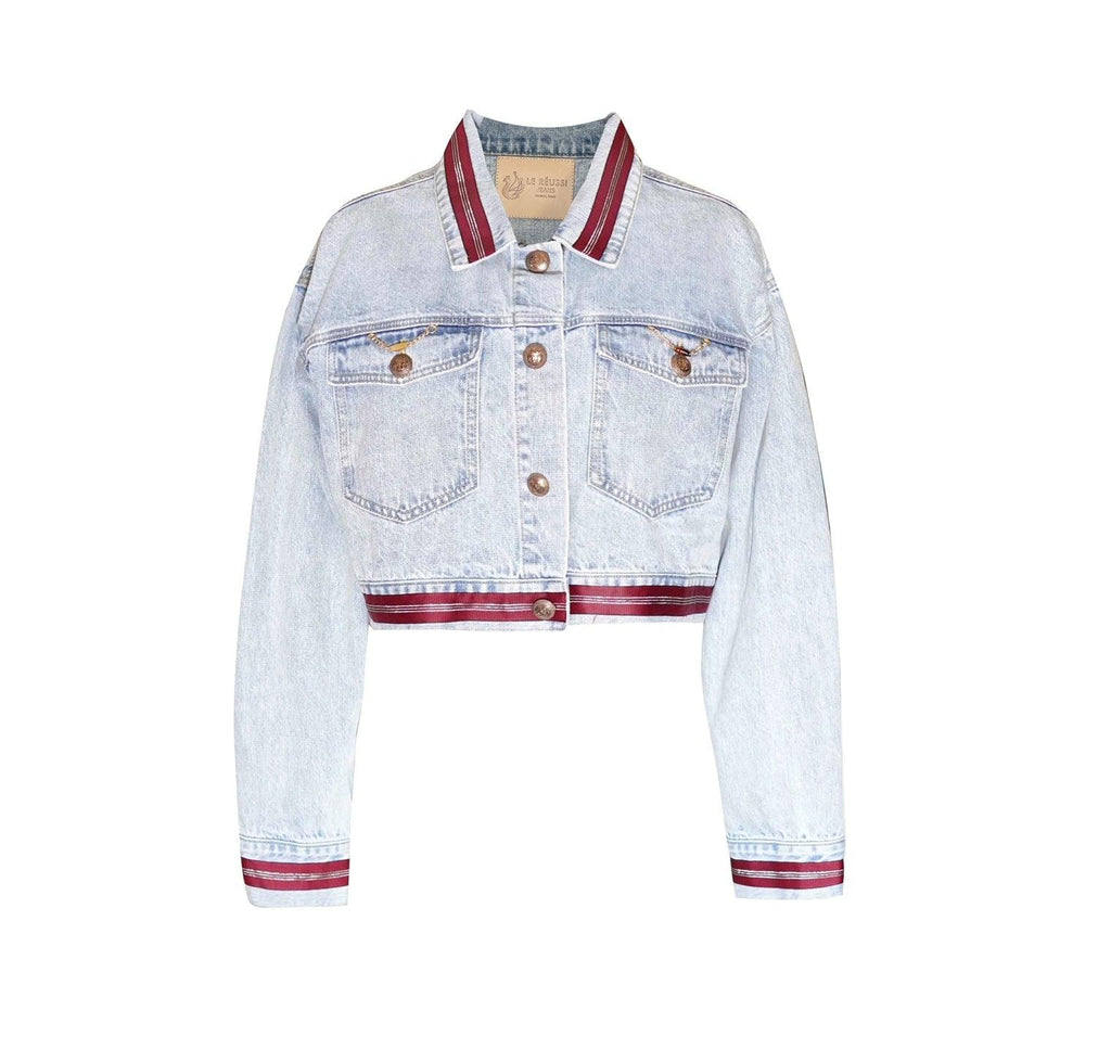 Danielle Denim Jacket with Red Lining – Denim Jacket, Red Lining