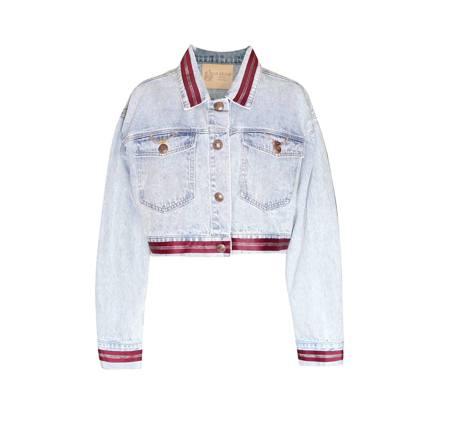 Danielle Denim Jacket with Red Lining – Denim Jacket, Red Lining
