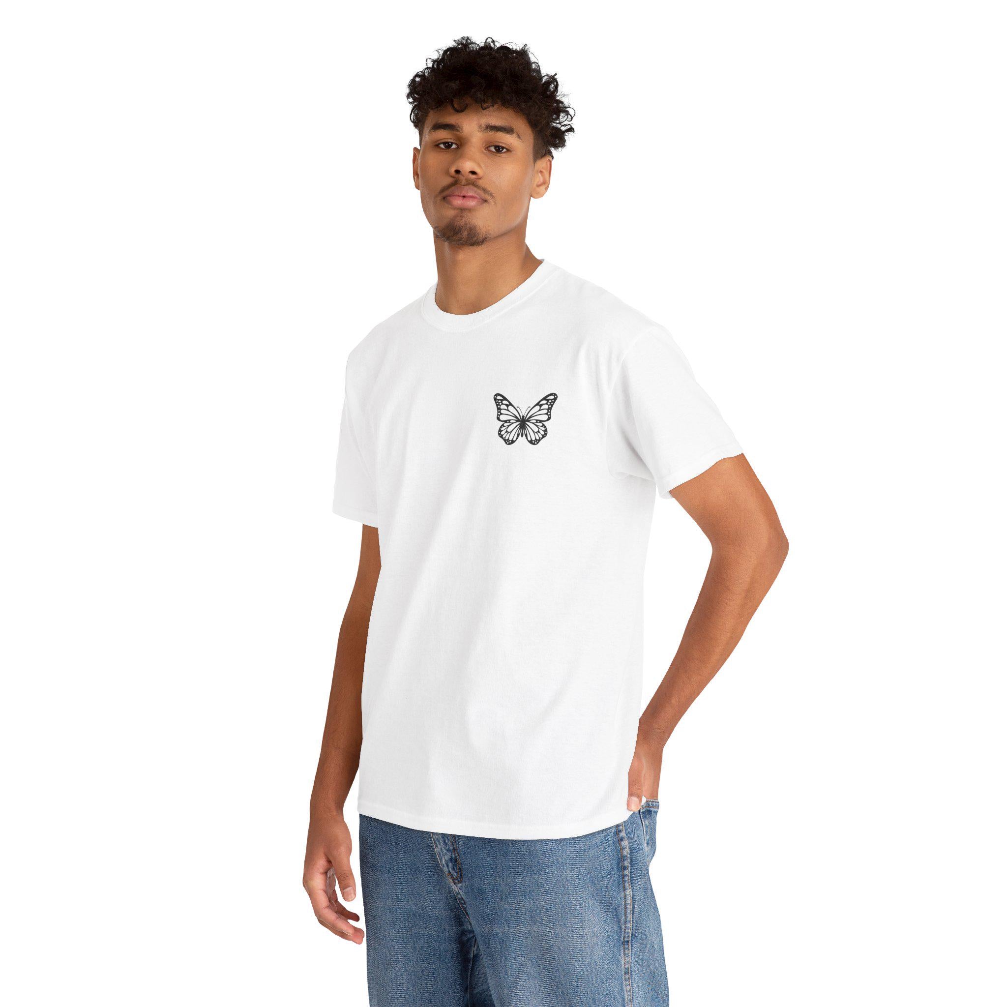 Butterfly Skull Graphic Tee, Unisex T-Shirt for Nature Lovers, Bohemian Style, Casual Outfit, Gift for Her