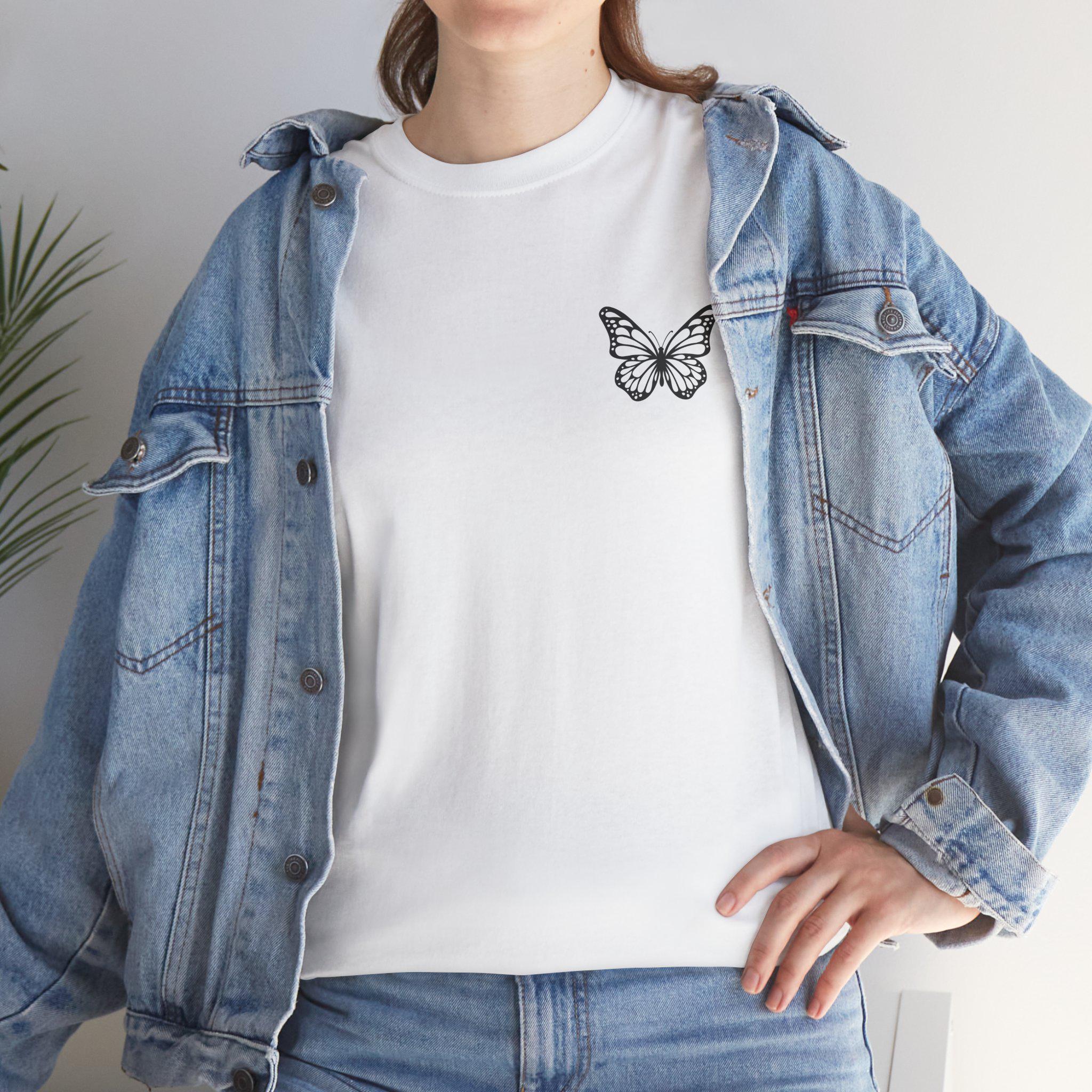 Butterfly Skull Graphic Tee, Unisex T-Shirt for Nature Lovers, Bohemian Style, Casual Outfit, Gift for Her